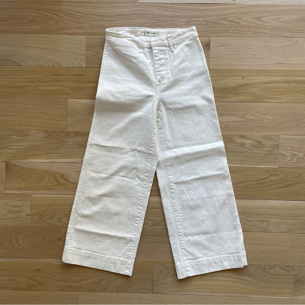 Madewell Wide Leg Ivory Pants Size 27 Tall
